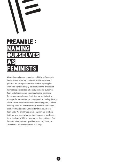 CHARTER OF FEMINIST PRINCIPLES FOR AFRICAN FEMINISTS