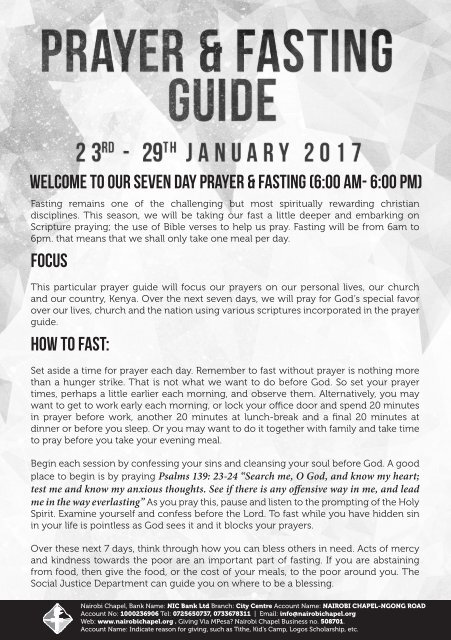 Our Blog - A Call to Fast & Pray