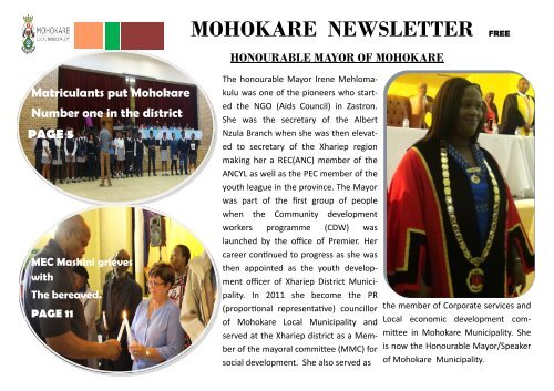 Mohokare Municipality Newsletter - 2016/17