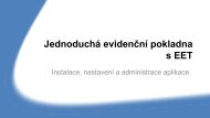 Instalace a nastavení evidenční pokladny s EET