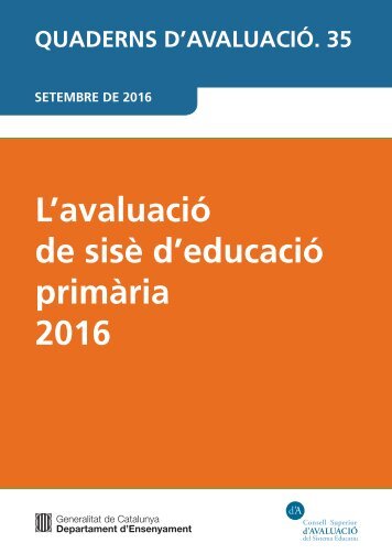 L’avaluació de sisè d’educació primària 2016