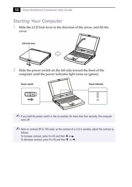 Sony PCG-745 - PCG-745 Istruzioni per l'uso Inglese