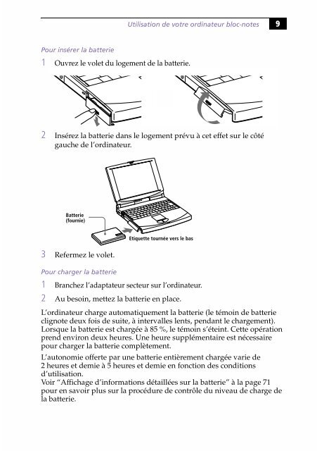 Sony PCG-745 - PCG-745 Istruzioni per l'uso Francese