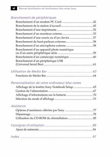 Sony PCG-745 - PCG-745 Istruzioni per l'uso Francese