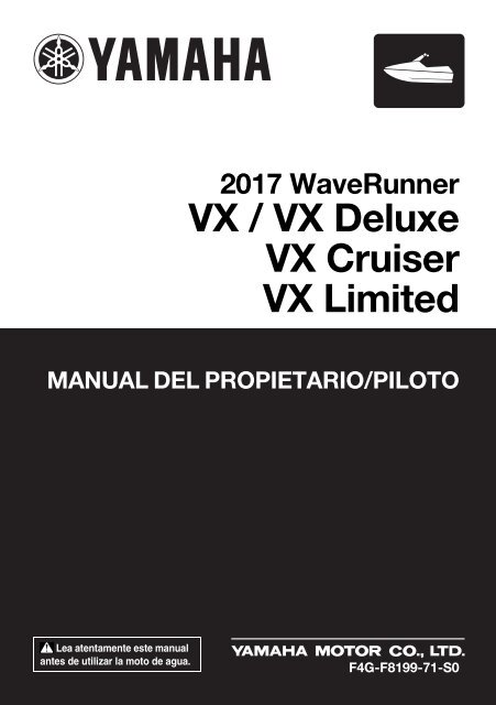 Yamaha VX - 2017 - Manuale d'Istruzioni Espa&ntilde;ol