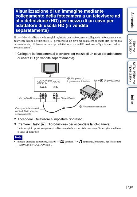 Sony DSC-HX5V - DSC-HX5V Istruzioni per l'uso