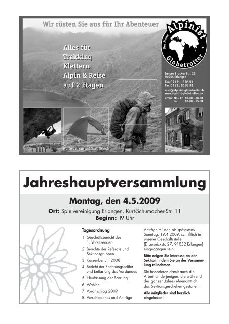 Sektionsmitteilung Sommer 2009 - Alpenverein Sektion Erlangen