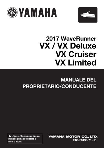 Yamaha VX Limited - 2017 - Manuale d'Istruzioni Italiano