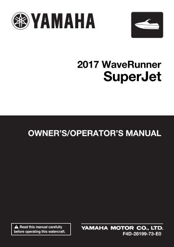 Yamaha Superjet - 2017 - Manuale d'Istruzioni English