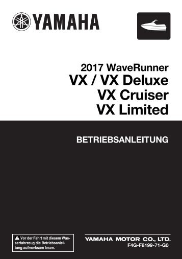 Yamaha VX Cruiser - 2017 - Manuale d'Istruzioni Deutsch