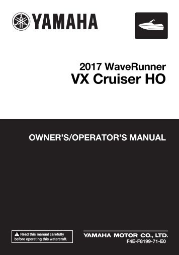 Yamaha VX Cruiser HO - 2017 - Manuale d'Istruzioni English