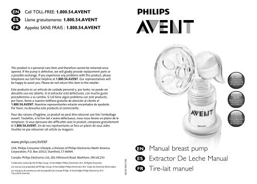 Philips Avent Tire-lait manuel - Mode d&rsquo;emploi - AEN