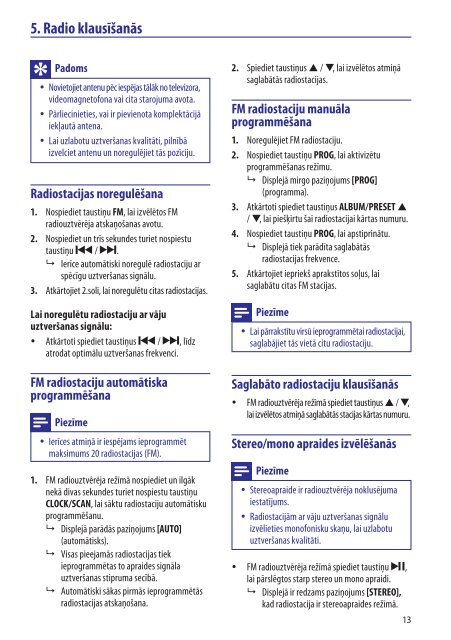 Philips Microcha&icirc;ne - Mode d&rsquo;emploi - LAV