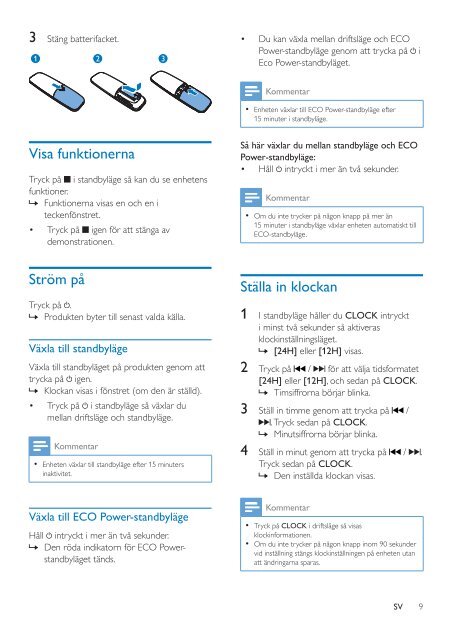 Philips Microcha&icirc;ne - Mode d&rsquo;emploi - SWE