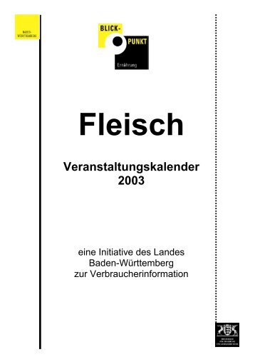Veranstaltungskalender 2003 - Ministerium für Ländlichen Raum ...