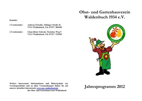 Programm 2012 - Obst und Gartenbauverein Waldenbuch eV 1934