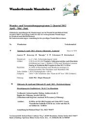 Wander- und Veranstaltungsprogramm 2. Quartal 2012 April – Mai