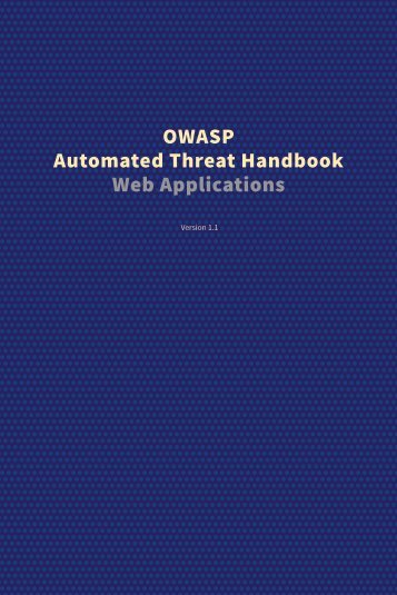 OWASP Automated Threat Handbook Web Applications