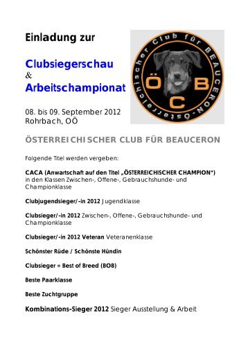 Arbeitschampionat - Österreichischer Club für Beauceron