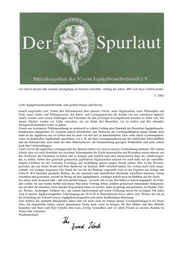 Spurlaut 03/2002 - Verein Jagdgebrauchsspaniel