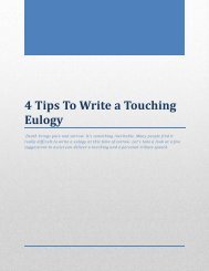 4 Tips To Write a Touching Eulogy