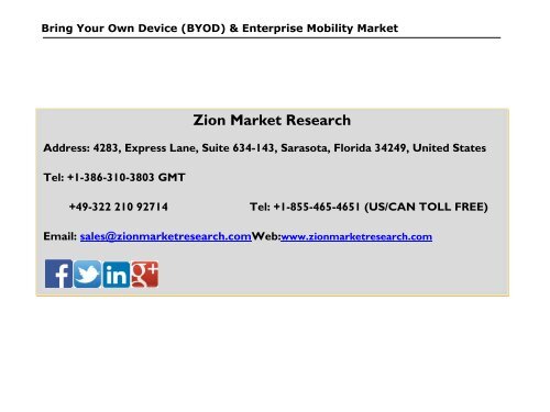 Bring Your Own Device (BYOD) & Enterprise Mobility Market, 2016 - 2024