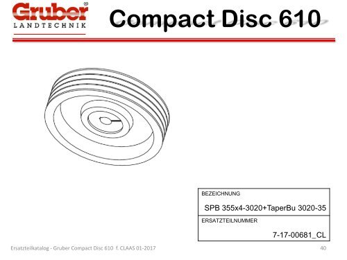 ET-Katalog Gruber - Compact Disc 610 f. CLAAS 01-2017