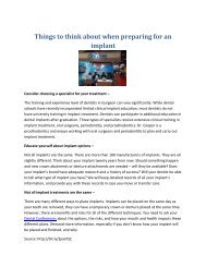 Dental Conferences - Things to think about when preparing for an implant