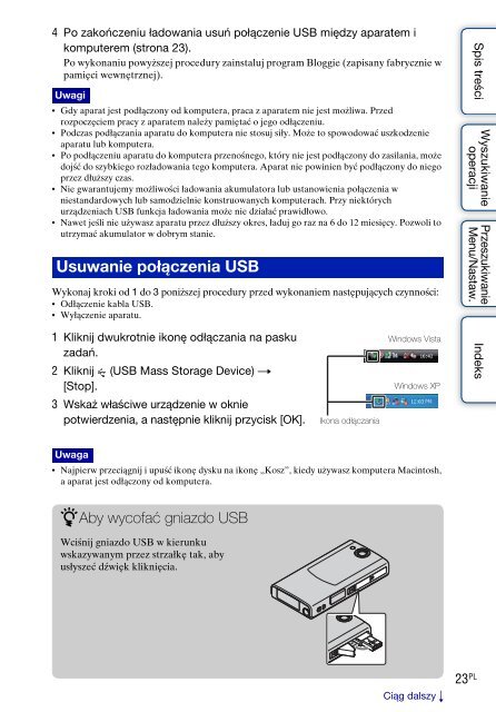Sony MHS-FS1K - MHS-FS1K Istruzioni per l'uso Polacco