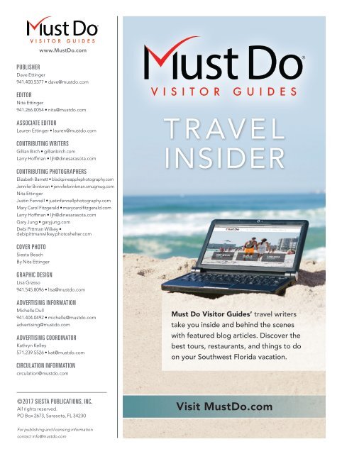 Must Do Sarasota Visitor Guide Winter/Spring 2017