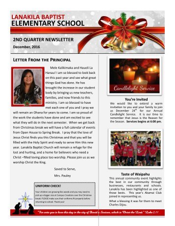 LBES Newsletter 2nd Quarter