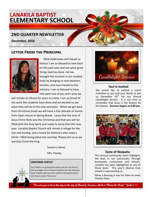 LBES Newsletter 2nd Quarter