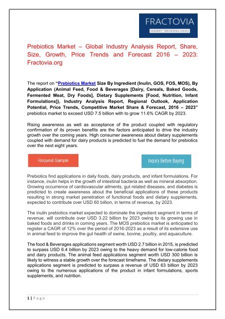 PDF - Prebiotics Market Fractovia