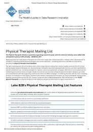 Physical Therapist mailing lists