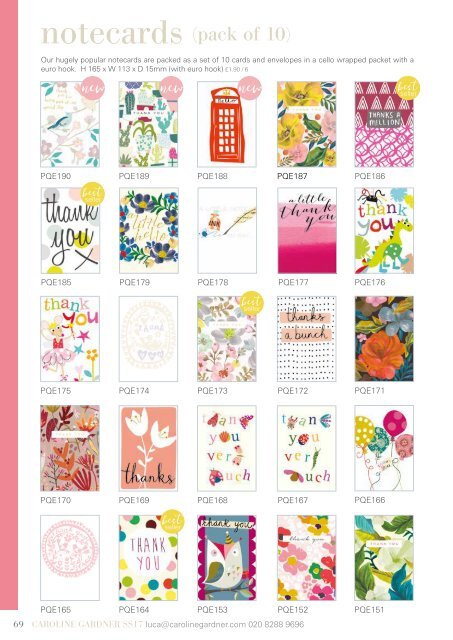 Caroline Gardner SS17 Greeting Cards