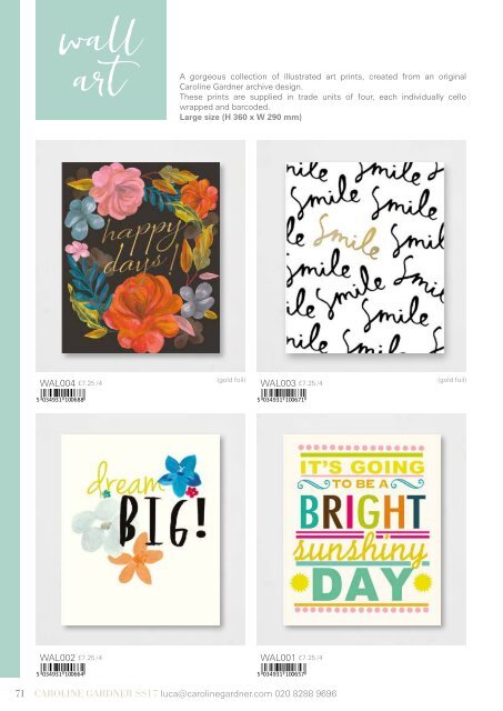 Caroline Gardner SS17 Greeting Cards