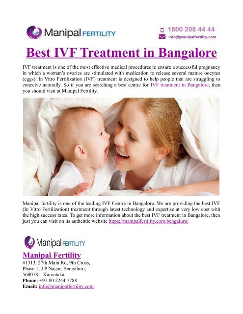 Best IVF Treatment in Bangalore