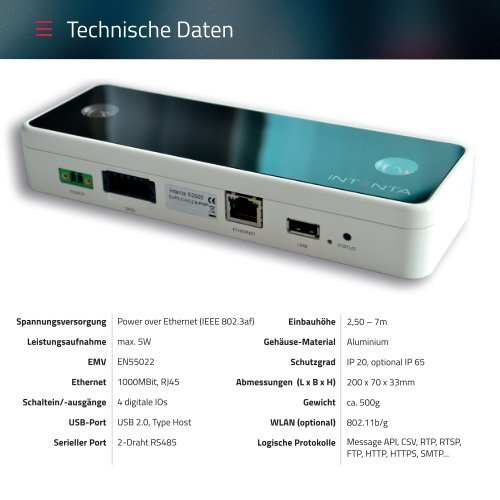 Intenta S2000: Intelligent 3D-Vision Sensor - Personenzählung, Zutrittskontrolle, Raumüberwachung