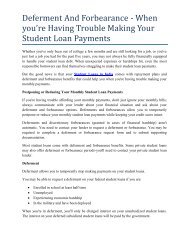 Deferment And Forbearance - When You're Having Trouble Making Your Student Loan Payments