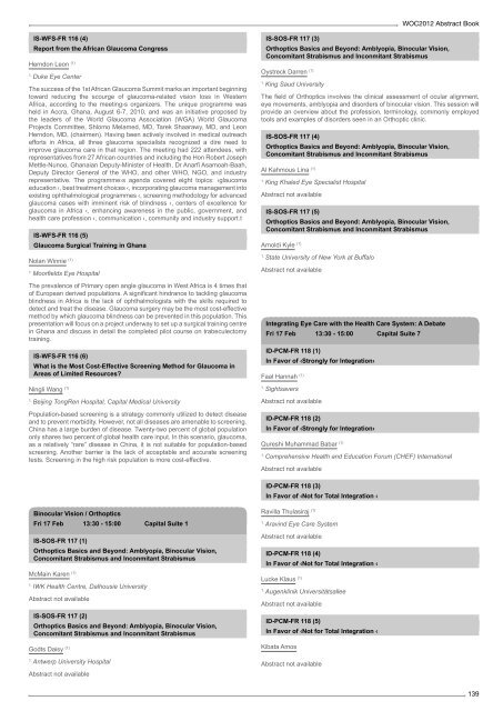 Table of Contents - WOC 2012