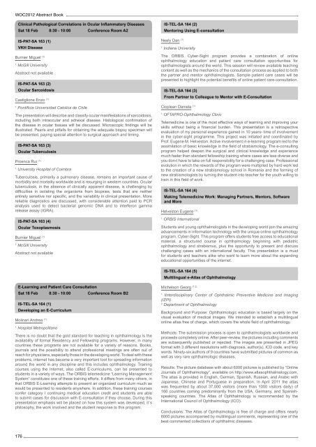 Table of Contents - WOC 2012