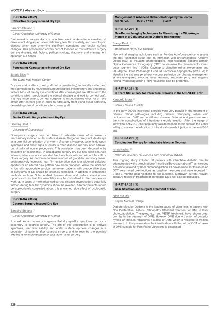 Table of Contents - WOC 2012