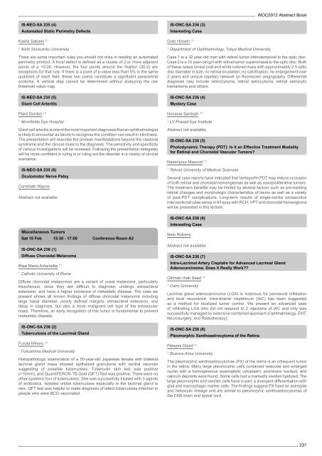 Table of Contents - WOC 2012