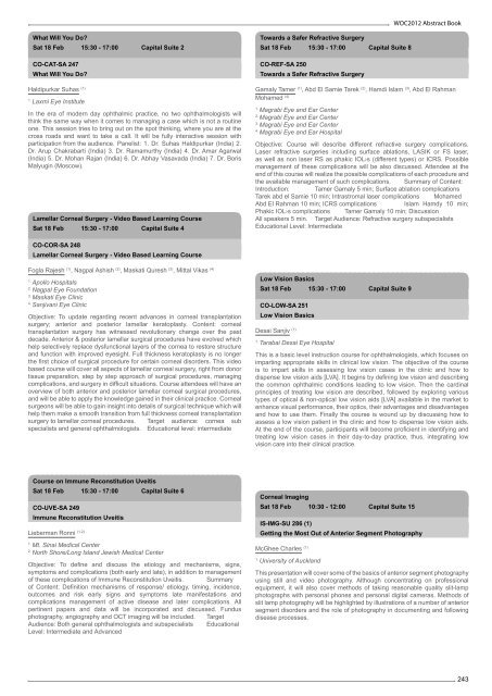 Table of Contents - WOC 2012