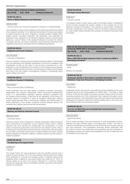 Table of Contents - WOC 2012