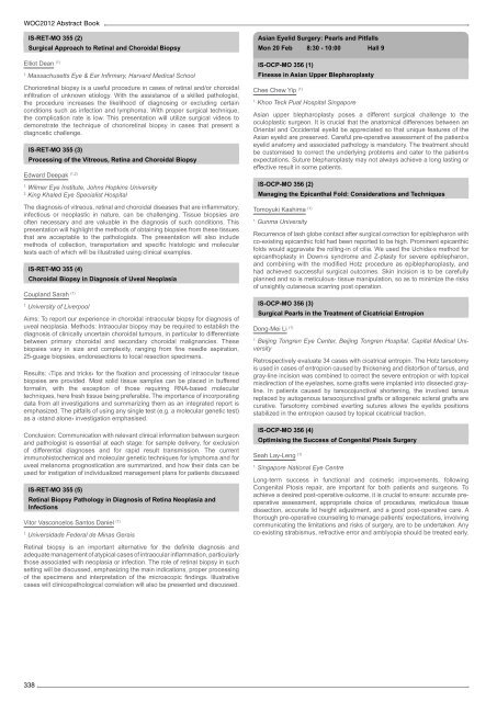 Table of Contents - WOC 2012