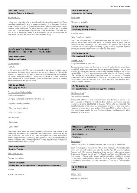 Table of Contents - WOC 2012