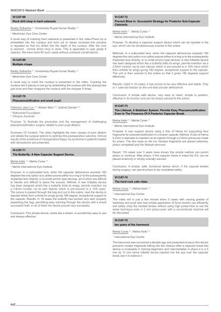 Table of Contents - WOC 2012