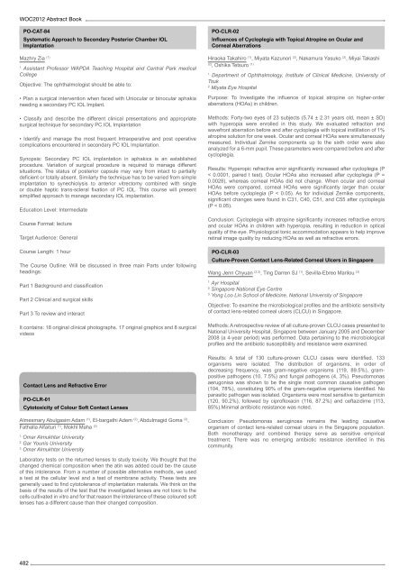 Table of Contents - WOC 2012