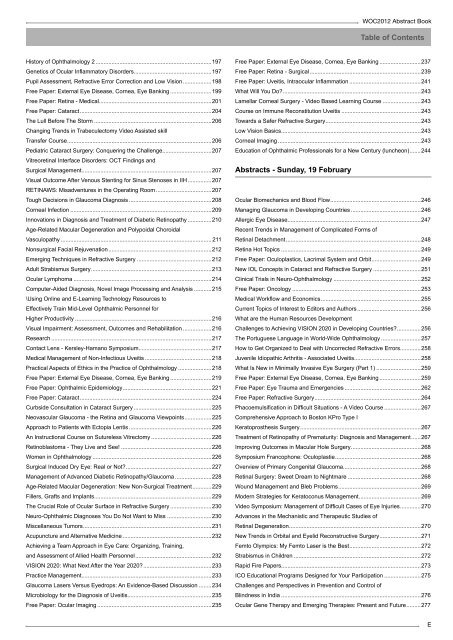 Table of Contents - WOC 2012